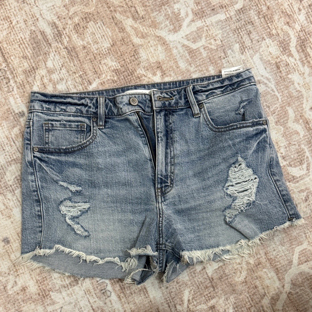 Eunina Blue Distressed Jean Shorts